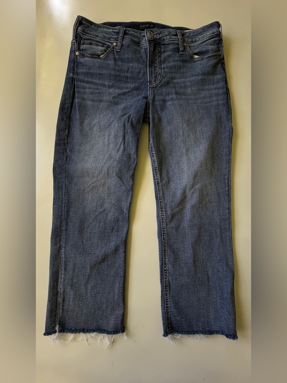 Silver Jeans Elyse Capri Distressed Medium Wash Denim‎ Jeans W12 L23